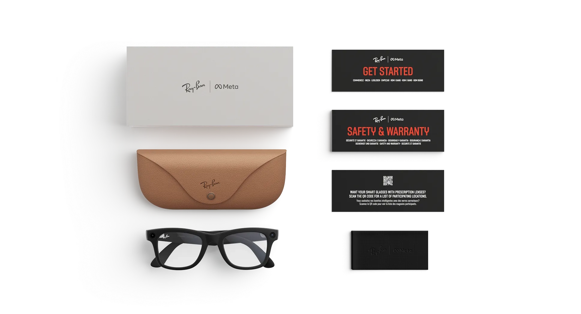 ÓCULOS INTELIGENTES RAY-BAN META WAYFARER Modelo: Wayfarer (S53) | Acabamento: Shiny Black (Preto Brilhante) | Lentes: Transparentes (Clear)