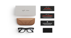 ÓCULOS INTELIGENTES RAY-BAN META WAYFARER Modelo: Wayfarer (S53) | Acabamento: Shiny Black (Preto Brilhante) | Lentes: Transparentes (Clear)