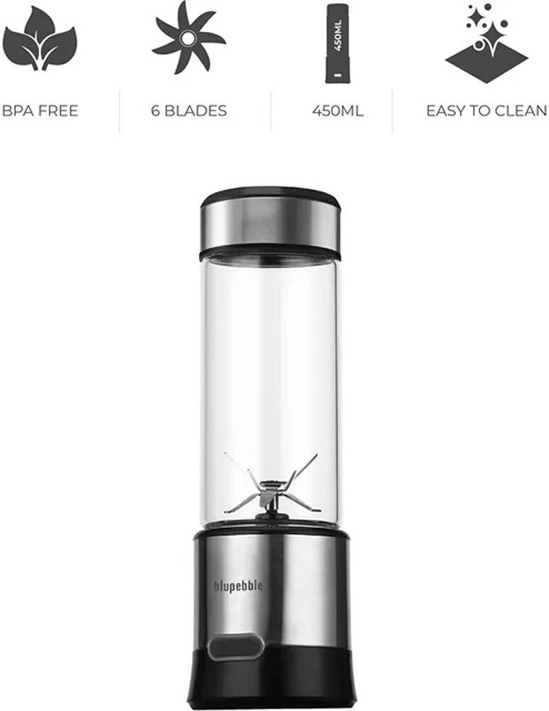 Blupebble 450 ml Portable Rechargeable Blender (BP‑BLENDER450‑SL)