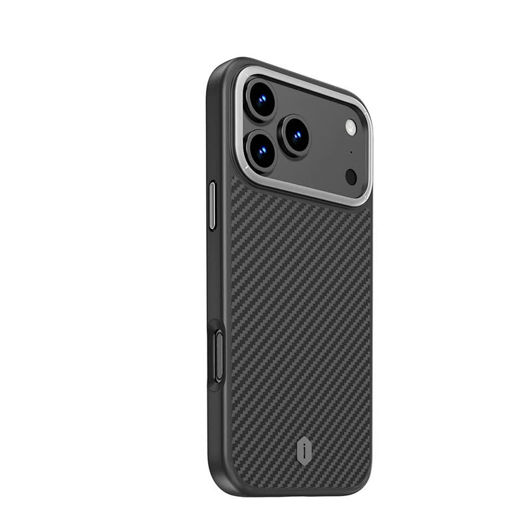 WiWU DCC-205 Defense Ultra Aramid Fiber Magnetic Case Soft Touch with Kevlar Shell and Metal Buttons Compatível com iP17 Pro (6.3") e iP17 Pro Max (6.9")