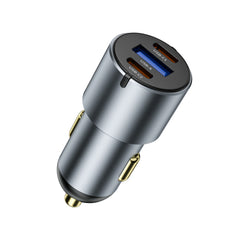 Carregador Automotivo WiWU Nano Pro 60W | Formato Ultra-Compacto em Alumínio – Tripla Saída (2x USB-C PD + 1x USB-A QC) com Tecnologia PPS