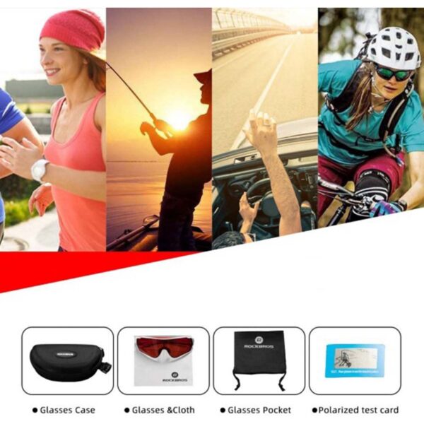 Óculos Esportivos Universais ROCKBROS 10162 – Proteção UV e Conforto Profissional