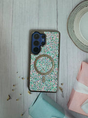 Capa AIBEEV Glitter MagSafe com Proteção Dedicada de Câmara para Smartphone Samsung Galaxy S26 Ultra - Edição Brilhante Multicolorida