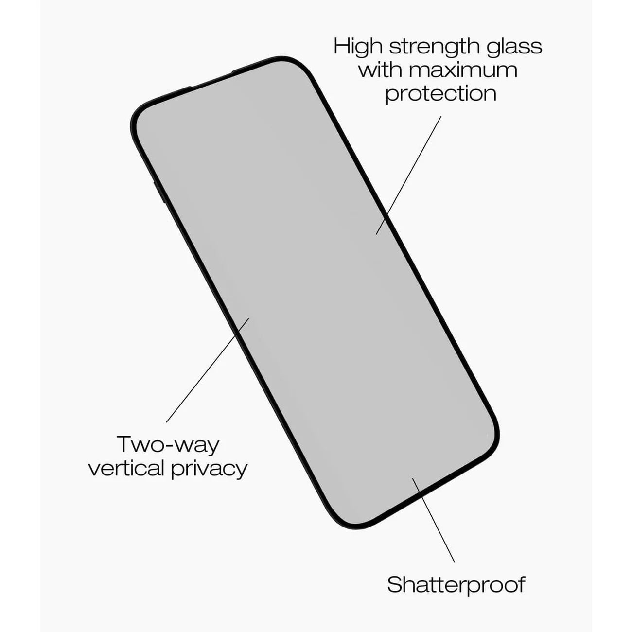 Vidro Frontal de Reposição REWA Glass Privacy para iPhone 16 Pro Max | Vidro Temperado de Alta Resistência 9H com Filtro de Privacidade Anti-Espreitadela Integrado