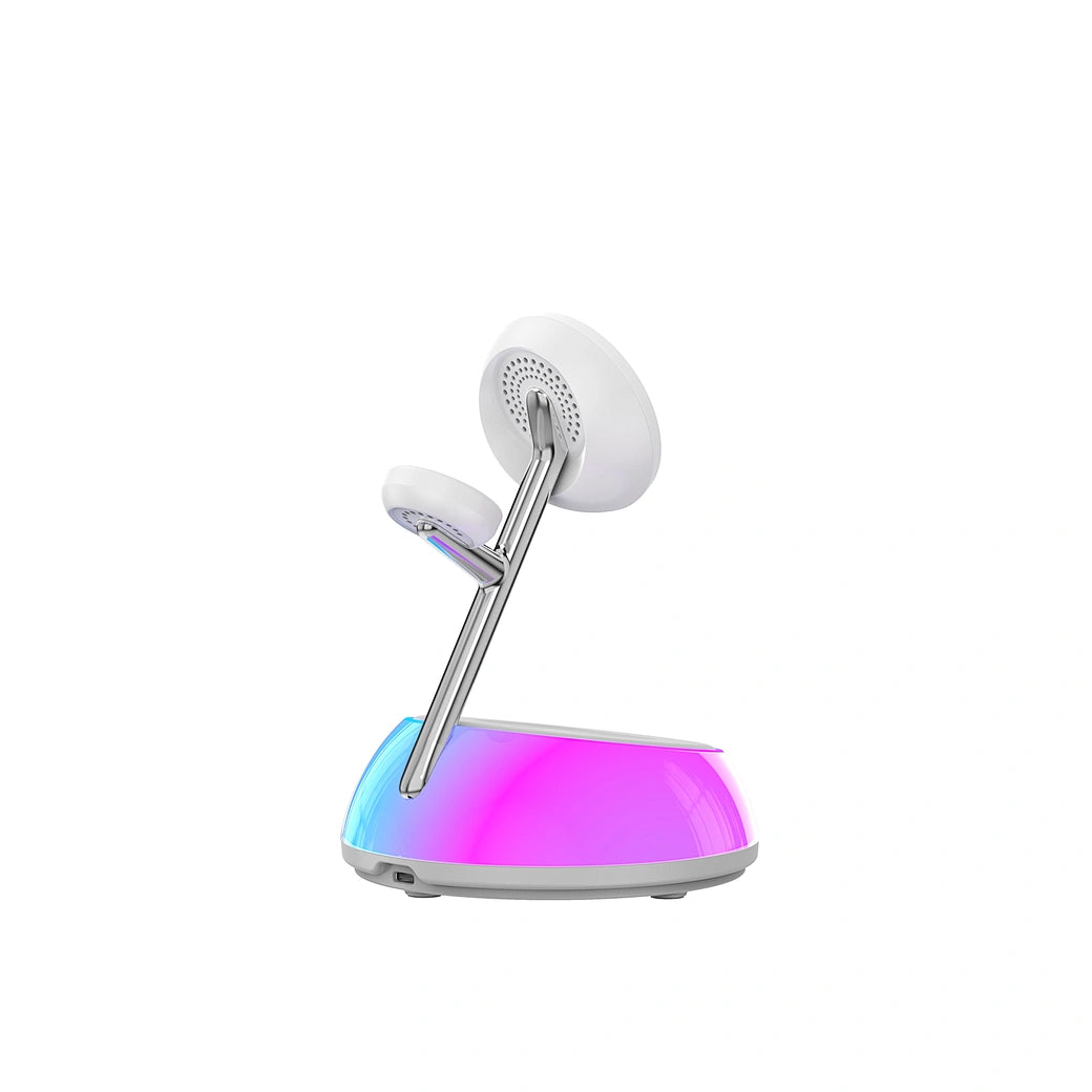 Carregador Sem Fios 3-em-1 WiWU Aurora Wi-W036 | Estação de Carga Magnética 15W para iPhone (MagSafe), Apple Watch e AirPods