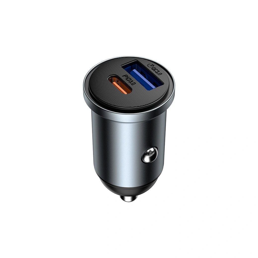Carregador Automotivo WiWU Nano Lite 35W | Design Mini em Alumínio – Portas Dual USB-C PD + USB-A QC 3.0 com Tecnologia PPS