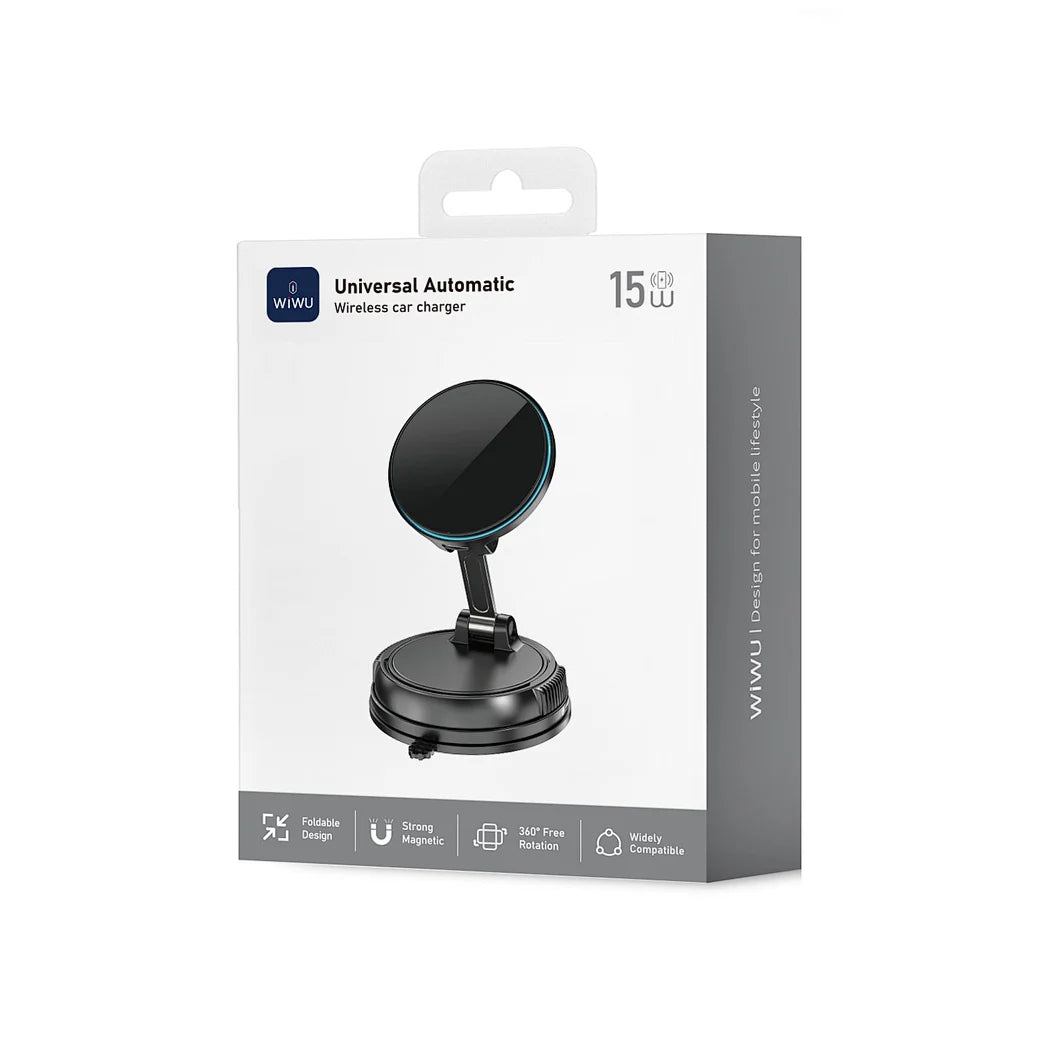 Suporte Automotivo WiWU Warriors CH-326 | Abertura Automática Inteligente e Carregamento Wireless 15W – Estabilidade Total e Praticidade com um Toque