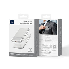 Power Bank WiWU Titanlink Silver Seraphy WI-P088 | 5.000mAh em Liga de Alumínio Aeroespacial – Ultra Slim com Carregamento Rápido PD 20W