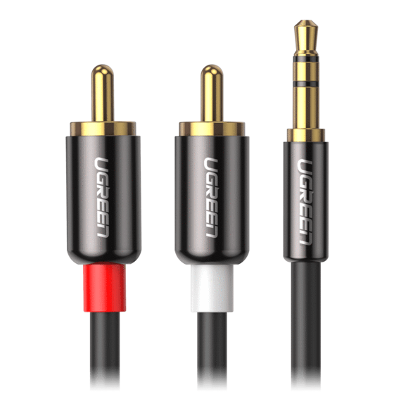 Cabo UGREEN 10584 3.5MM Macho para 2RCA Macho 2M