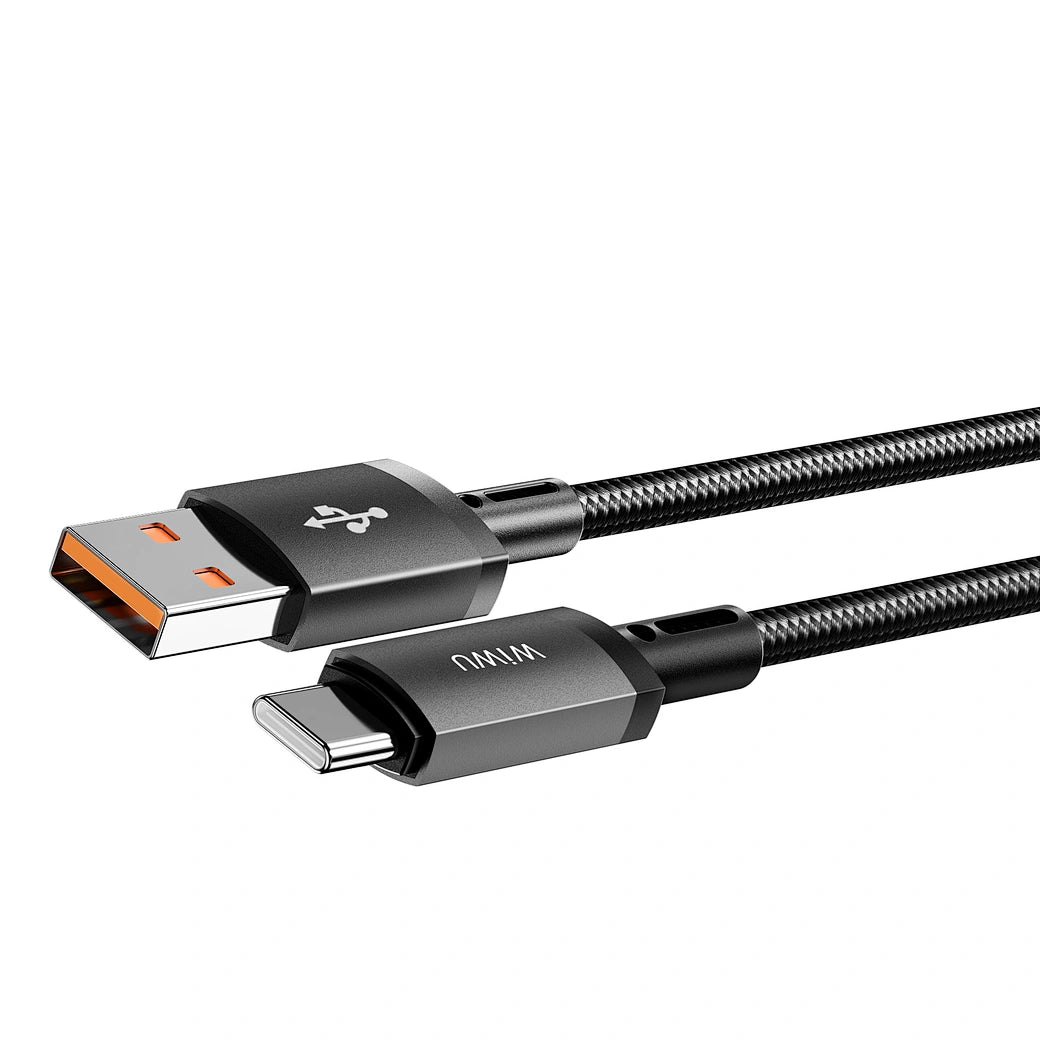 Cabo WiWU Titanlink Wi-C054 USB-A para USB-C | Carregamento Rápido 3.0A e Transmissão de Dados 480Mbps – 1 Metro de Alta Resistência