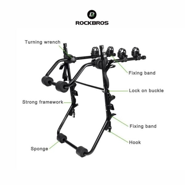ROCKBROS KW-7071-02 – Suporte Traseiro para Bicicletas (200 kg, Aço Carbono)