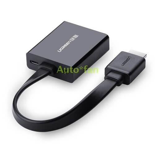 UGreen 40248 HDMI To VGA W/AUD+Micro USB Power-BK