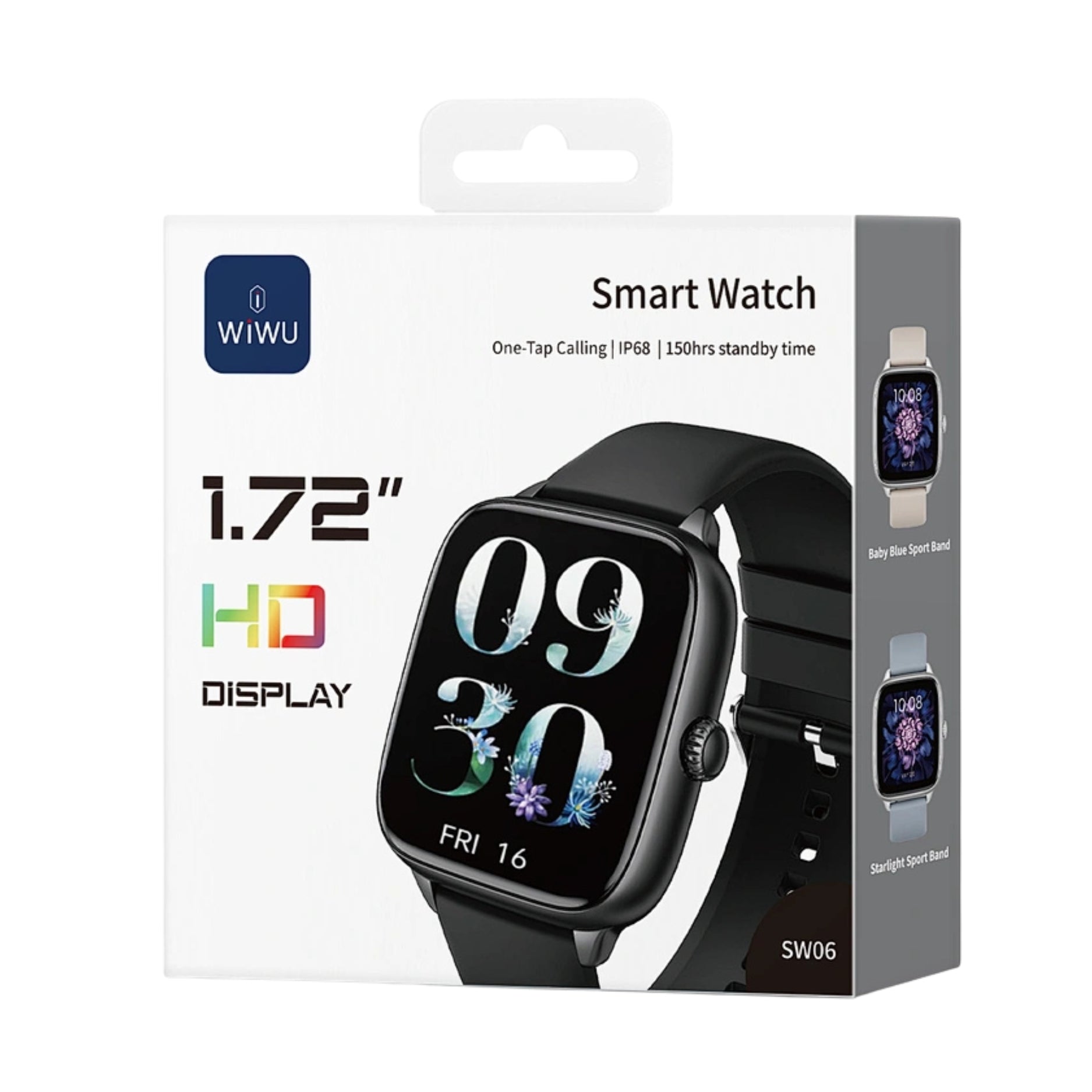 Smartwatch WiWU SW06 | Ecrã de 1.96" com Bordas Infinitas e Chamadas via Bluetooth – Monitorização de Saúde e Design em Liga de Zinco