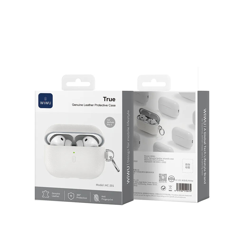 Capa Protetora WiWU Premium Leather (HC-201) | Couro Bovino Genuíno de Alta Qualidade, Proteção 360° com Forro em Microfibra e Compatível com Carregamento Sem Fio