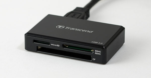Transcend USB 3.0 Super Speed Multi-Card Reader para Cartões SD/SDHC/SDXC/MS/CF (TS-RDF8K) - Preto
