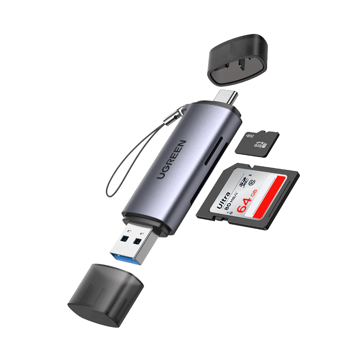 UGREEN 50704 – Leitor de Cartão TF + SD USB-C