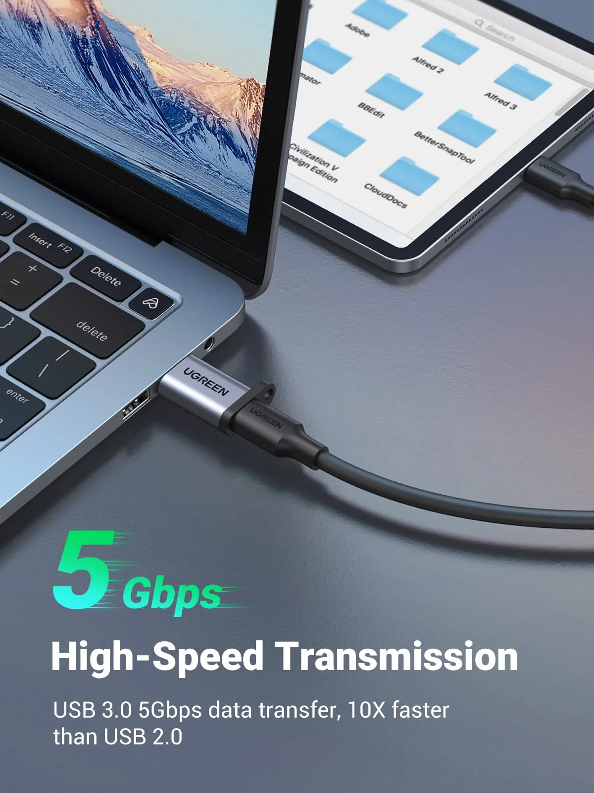 UGREEN 50533 – Adaptador USB-A 3.0 para USB-C (Cinza)