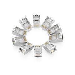 UGREEN 20333 – Conector RJ45 Cat 6 Metálico (Pacote com 10 unidades)