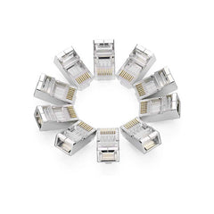 UGREEN 20333 – Conector RJ45 Cat 6 Metálico (Pacote com 10 unidades)