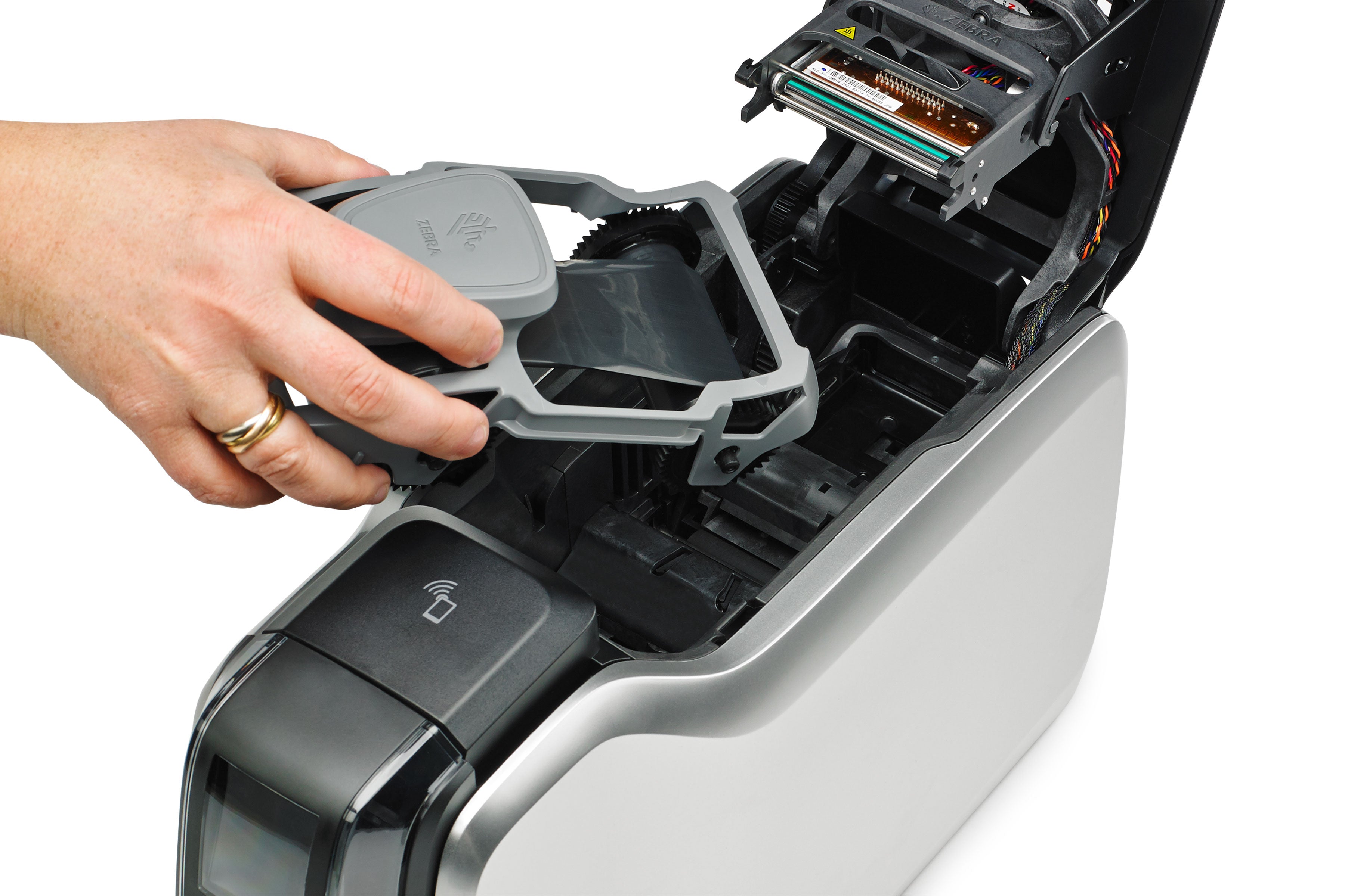 Zebra Impressora ZC300 Lado Único Cabos Reino Unido/UE USB e Ethernet