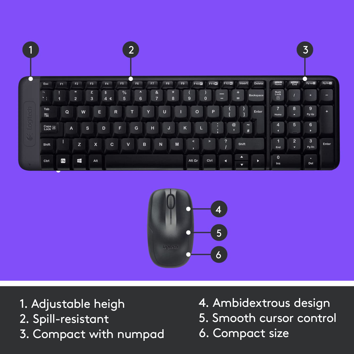 Logitech MK220 Wireless Keyboard e Mouse Combo - Image 3