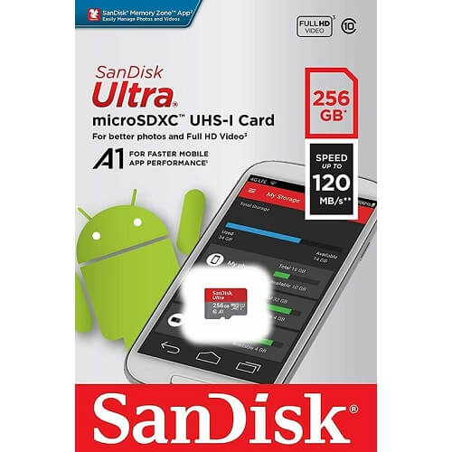 SanDisk Ultra 256GB Micro SD Card SDXC A1 UHS-I 120MB/s Mobile Telefone