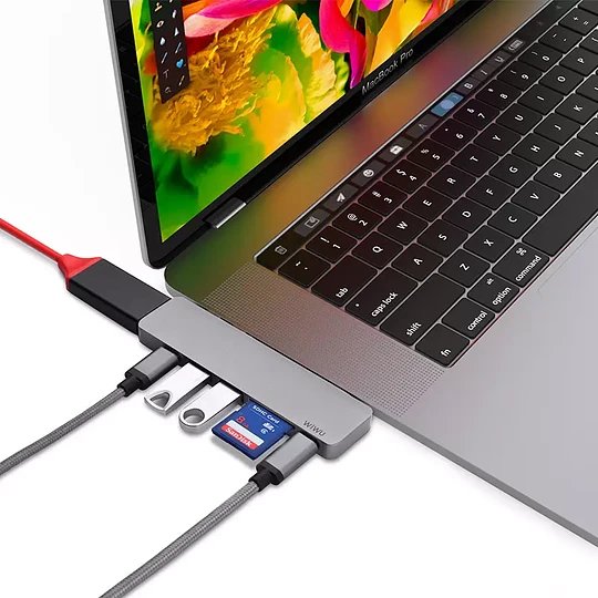 WiWU T8 7-in-1 USB-C 3.0 Adapter for MacBook Pro