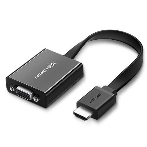 UGreen 40248 HDMI To VGA W/AUD+Micro USB Power-BK
