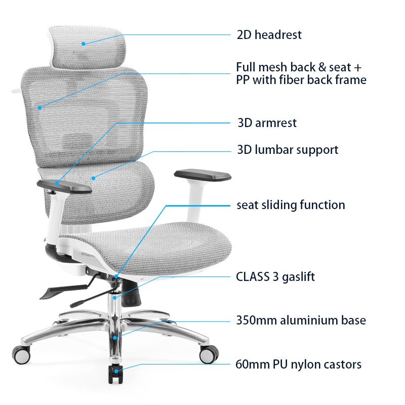 HIGH BACK MESH OFFICE CHAIR E688-1 PLUS - Image 2