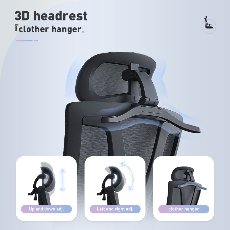 HIGH BACK OFFICE CHAIR A16-H BLACK - Image 3