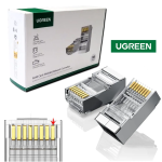 Ugreen 50248 Conector RJ45 Cat6 Blindado – Pacote com 100 Peças