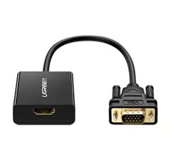 UGreen VGA Male to HDMI Female with 3.5mm Audio + USB-C Female Power Port 1080P@60Hz Adapter (Black)