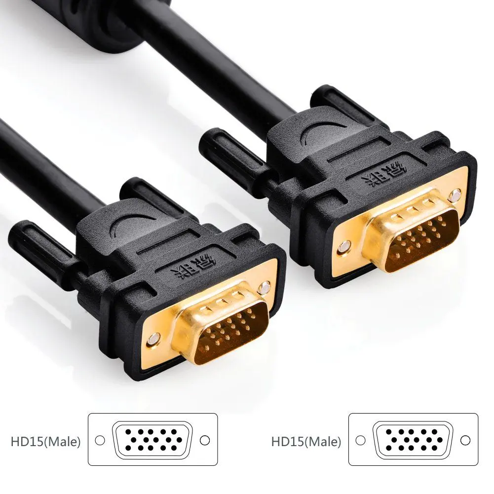 UGREEN VGA MALE TO MALE CABLE 10M (BLACK)