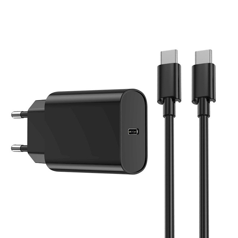 Wiwu wi-u001 Carregador de Parede com 20W PD e Porta USB-C (Preto/Branco)
