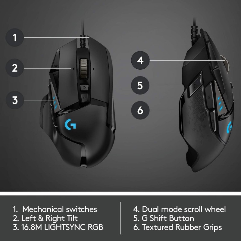 Logitech G502 HERO Gaming Mouse - Image 6