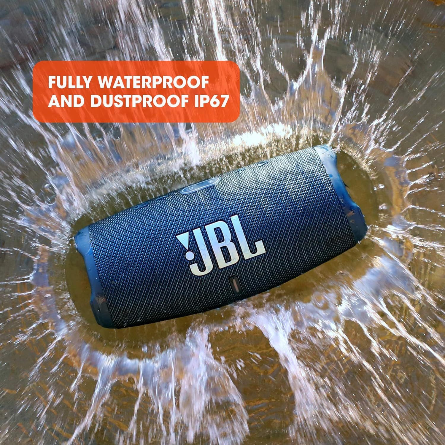 JBL CHARGE 5 - Portable Waterproof (IP67) Bluetooth Speaker with Powerbank USB Charge out, 20 hours playtime, JBL Partyboost (Black) - Image 4