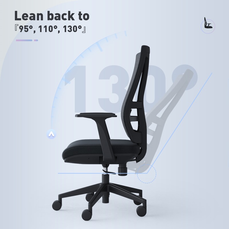 MID BACK OFFICE CHAIR A16-M BLACK & WHITE - Image 4