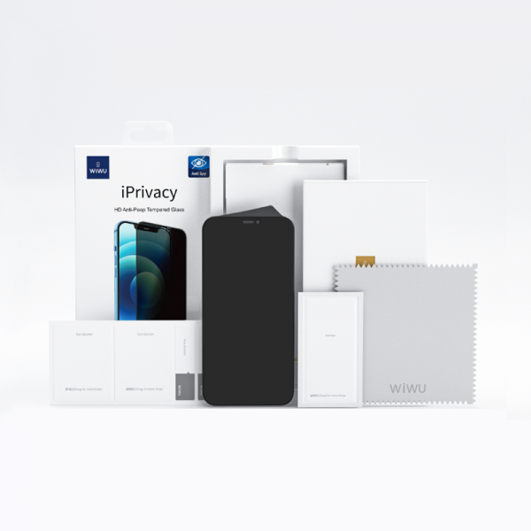 WIWU IPRIVACY HD ANTI-PEEP TEMPERED GLASS SCREEN PROTECTOR 2.5D FOR IPHONE - TRANSPARENT