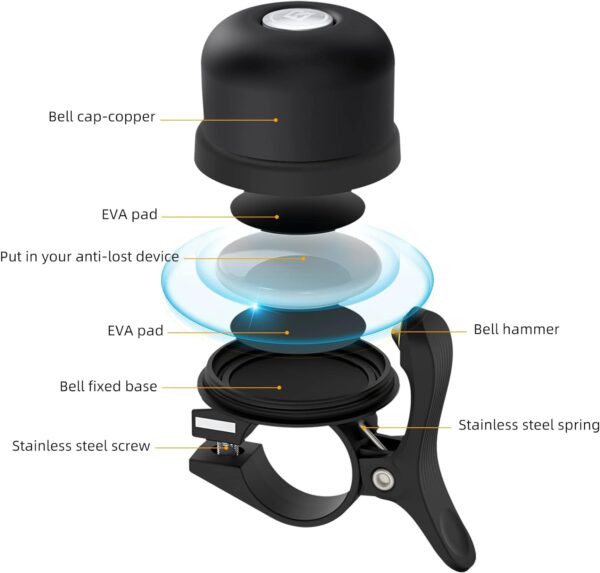 Campainha para Bicicleta ROCKBROS com Suporte para AirTag - Image 3