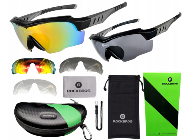 Óculos Polarizados Esportivos ROCKBROS 10037 – Design Aerodinâmico e Conforto