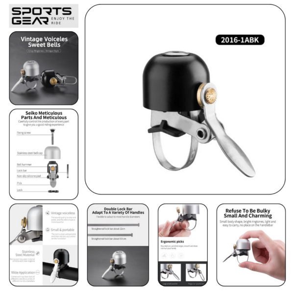 Campainha para Bicicleta ROCKBROS com Suporte para AirTag - Image 5