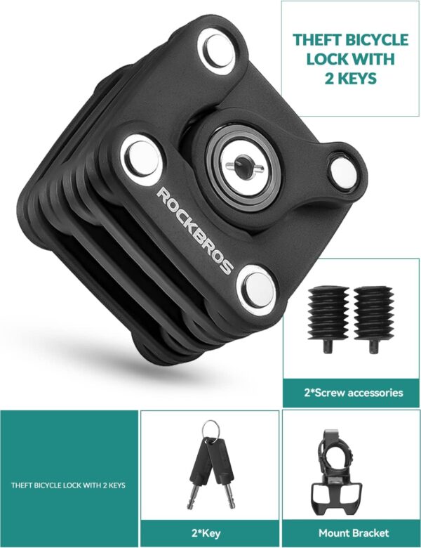 Cadeado de Bicicleta ROCKBROS Cube – Alta Segurança e Design Portátil - Image 4