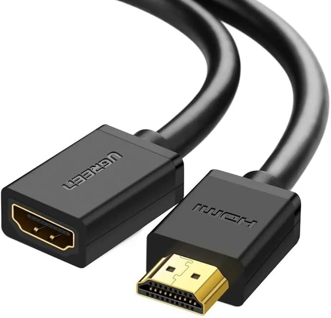 UGREEN 10141 – Cabo de Extensão HDMI 1 Metro (4K, 3D, Alta Velocidade, HDMI Macho para Fêmea)