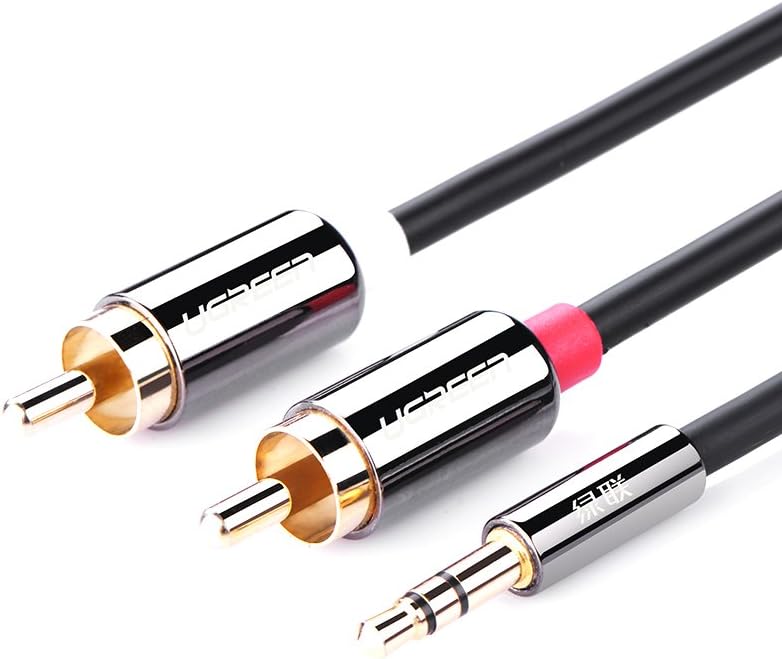 Cabo de Áudio UGREEN P2 (3,5mm) Macho para 2 RCA Macho – 2 Metros