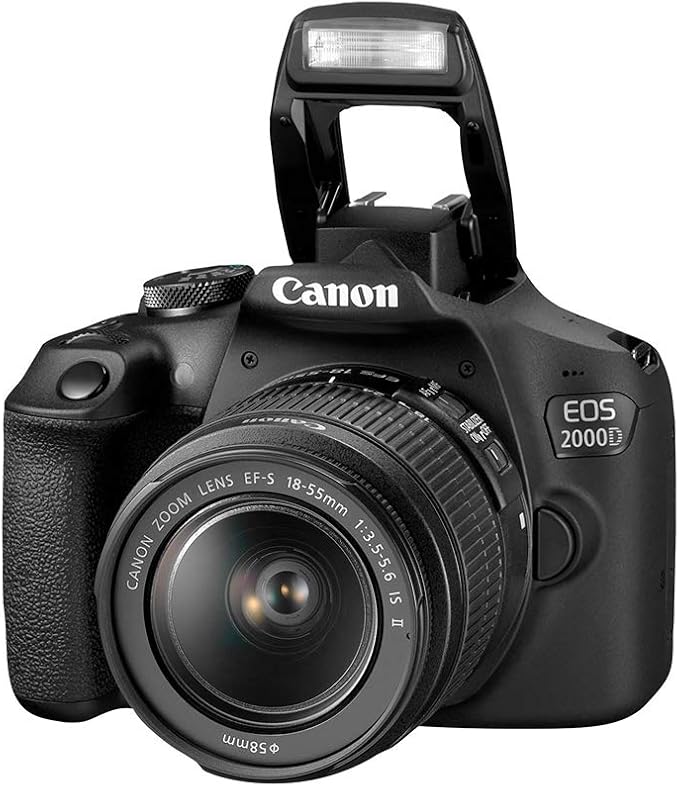 Canon EOS 2000D DSLR + Lente EF-S 18-55mm f/3.5-5.6 IS II – Preta