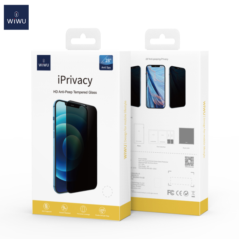 🔒 WiWU Anti-Spy Tempered Glass – Película de Vidro Privativa para iTelefone