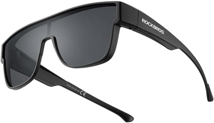 ROCKBROS Polarized Fit Over Glasses Sunglasses – Óculos Envelopantes Polarizados com Proteção UV400 (Unissex)