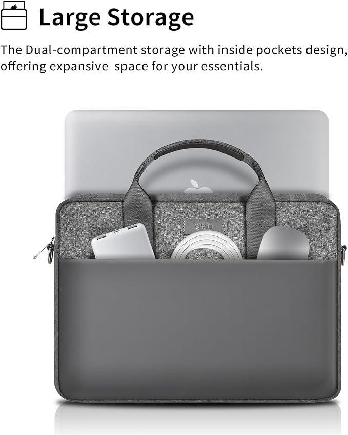 WiWU Minimalist Laptop Bag Pro 14" – Cor Grey: - Image 7