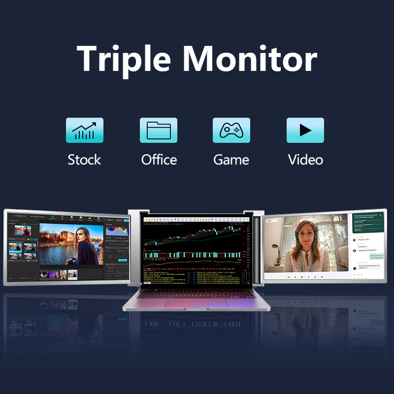🖥️ S9 Monitor Portátil Duplo – 15,6" DOUBLE SCREEN - Image 2