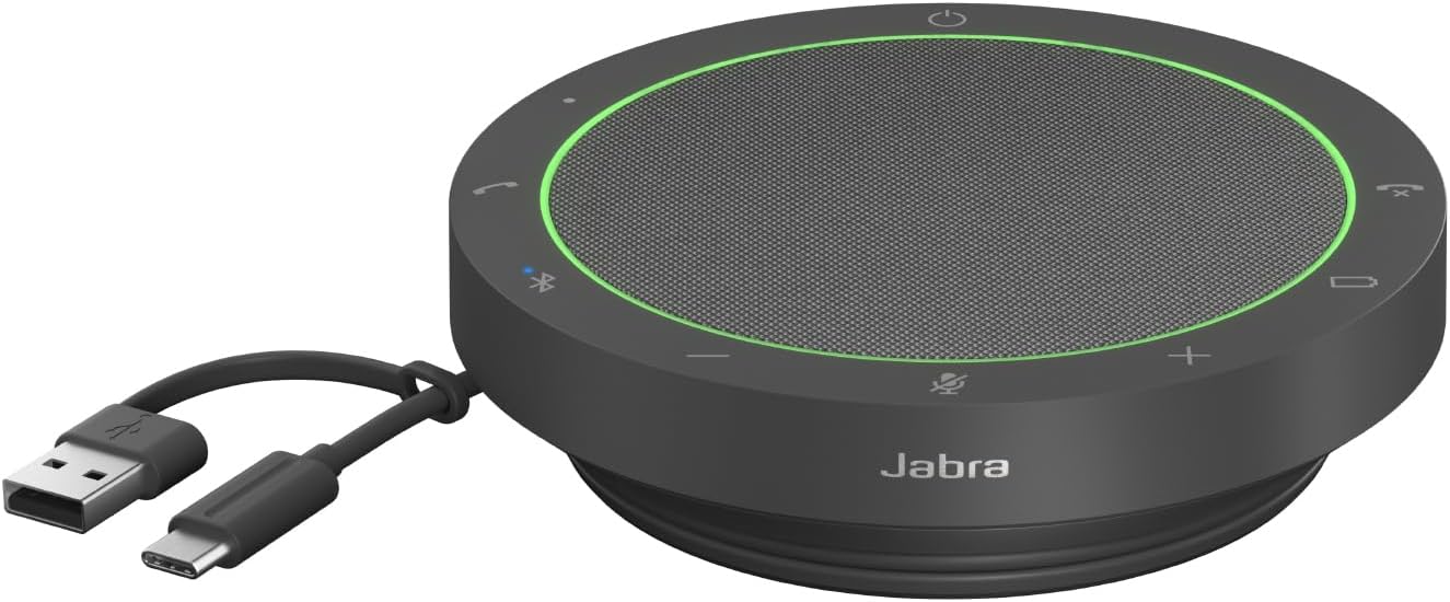 Jabra Speak2 55 – Alto-falante Bluetooth Portátil com 4 Microfones – Edição 2025 – Certificado Microsoft Teams – Cinza Escuro